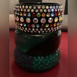 Elegant Multicolor Crystal and Teal Bracelets